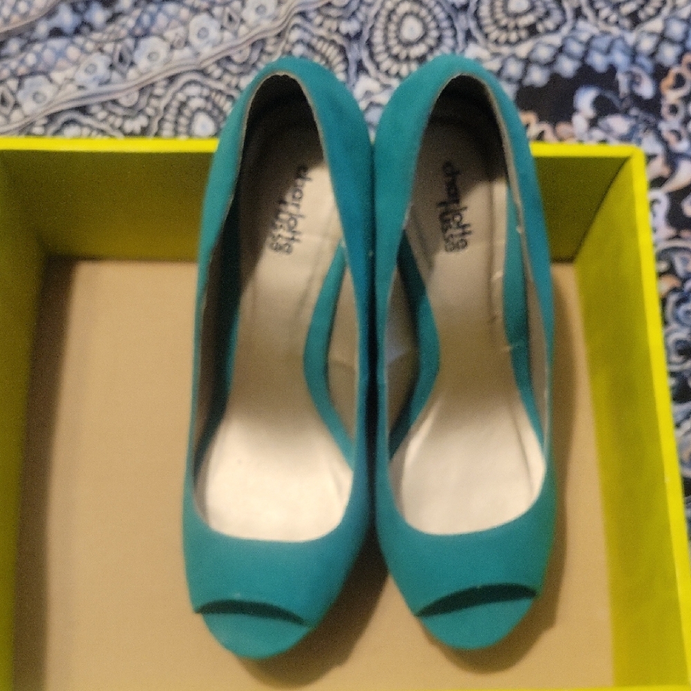 Charlotte Russe Blue Suede Heels